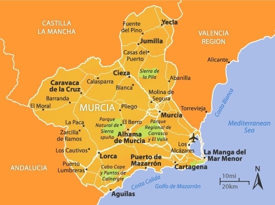 Map of Murcia - Property for sale in Costa Calida